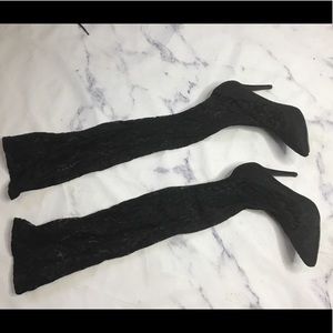Brand new lace thigh high boots